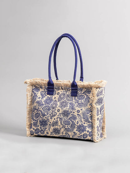 FINOU – Bedrukte Canvas Tas | Retro, Ruim & Kleurrijk