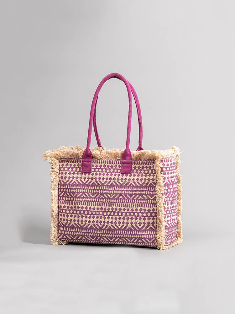 FINOU – Bedrukte Canvas Tas | Retro, Ruim & Kleurrijk
