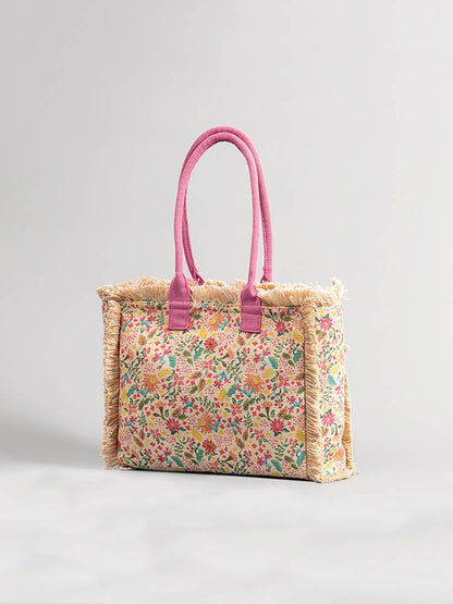 FINOU – Bedrukte Canvas Tas | Retro, Ruim & Kleurrijk