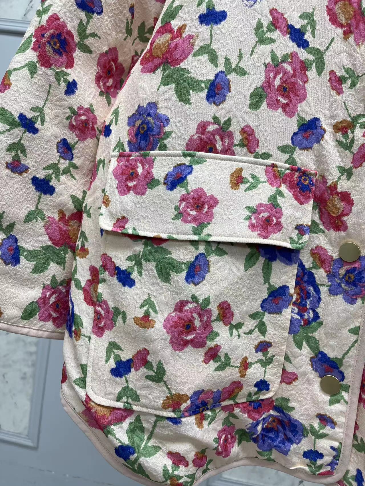 Katy | Katoenen jas met bloemenprint