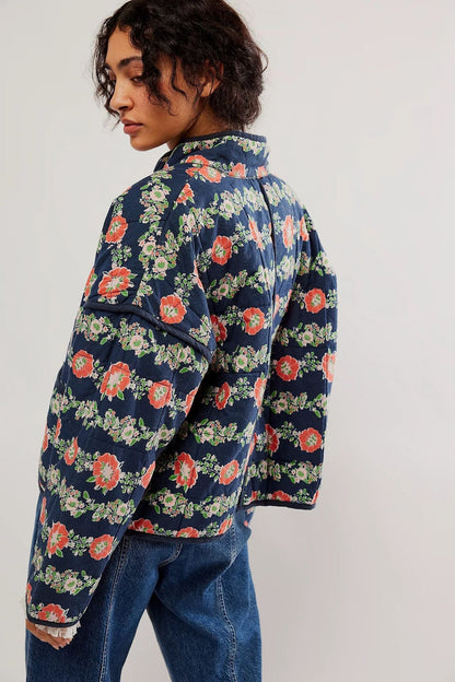 Katoenen bloemenprint jack