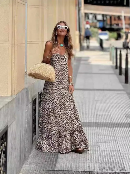 Soline | Zomerse maxi-jurk leopard flair
