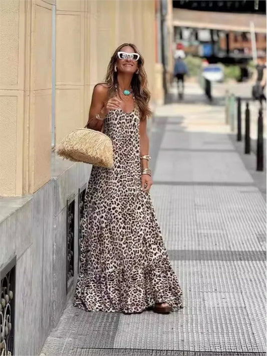 Soline | Zomerse maxi-jurk leopard flair