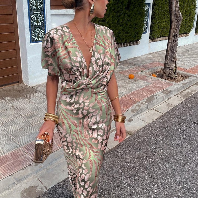 Cecily | Luxe Zijdezachte Maxi-jurk