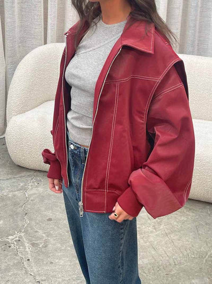 Rosie | Leren Bomber Jas