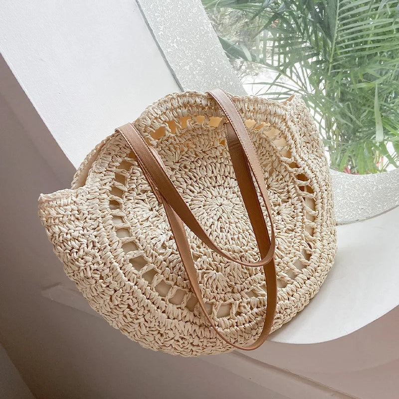 ROXANE | Ronde Handgeweven Rieten Tas