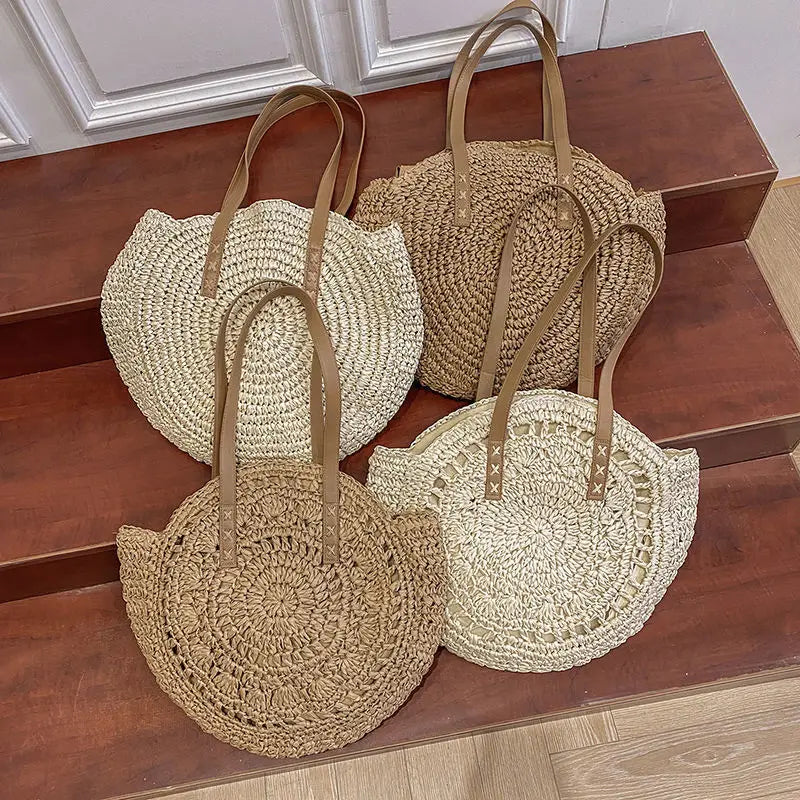 ROXANE | Ronde Handgeweven Rieten Tas