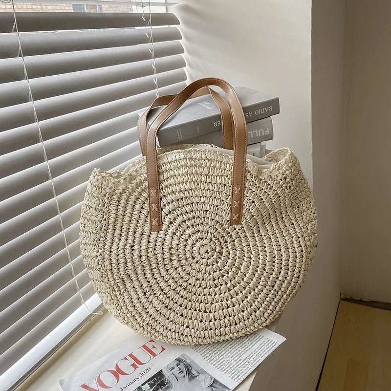 ROXANE | Ronde Handgeweven Rieten Tas