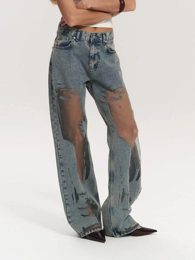 Trixie | Blauwe Transparante Jeans