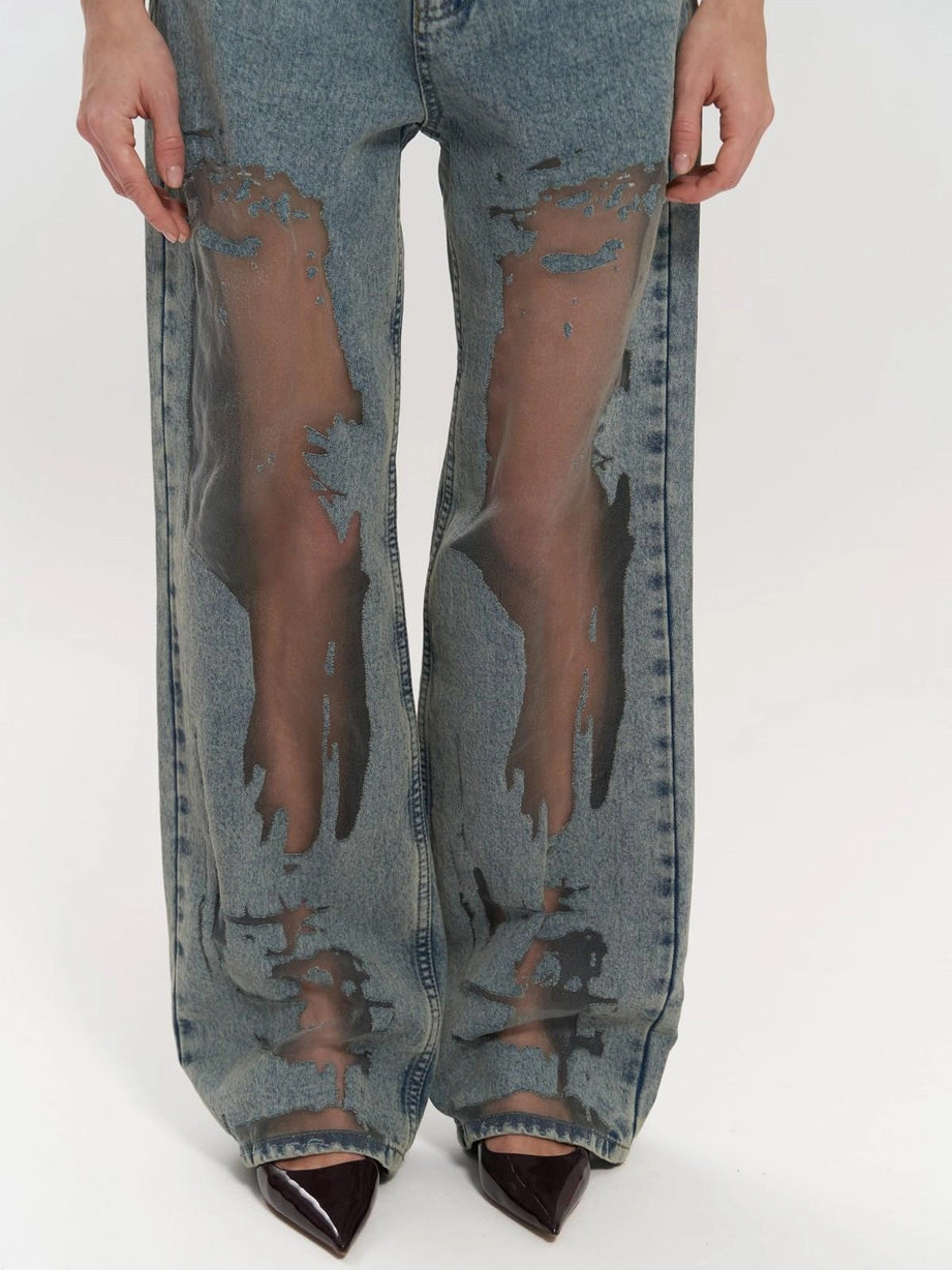Trixie | Blauwe Transparante Jeans
