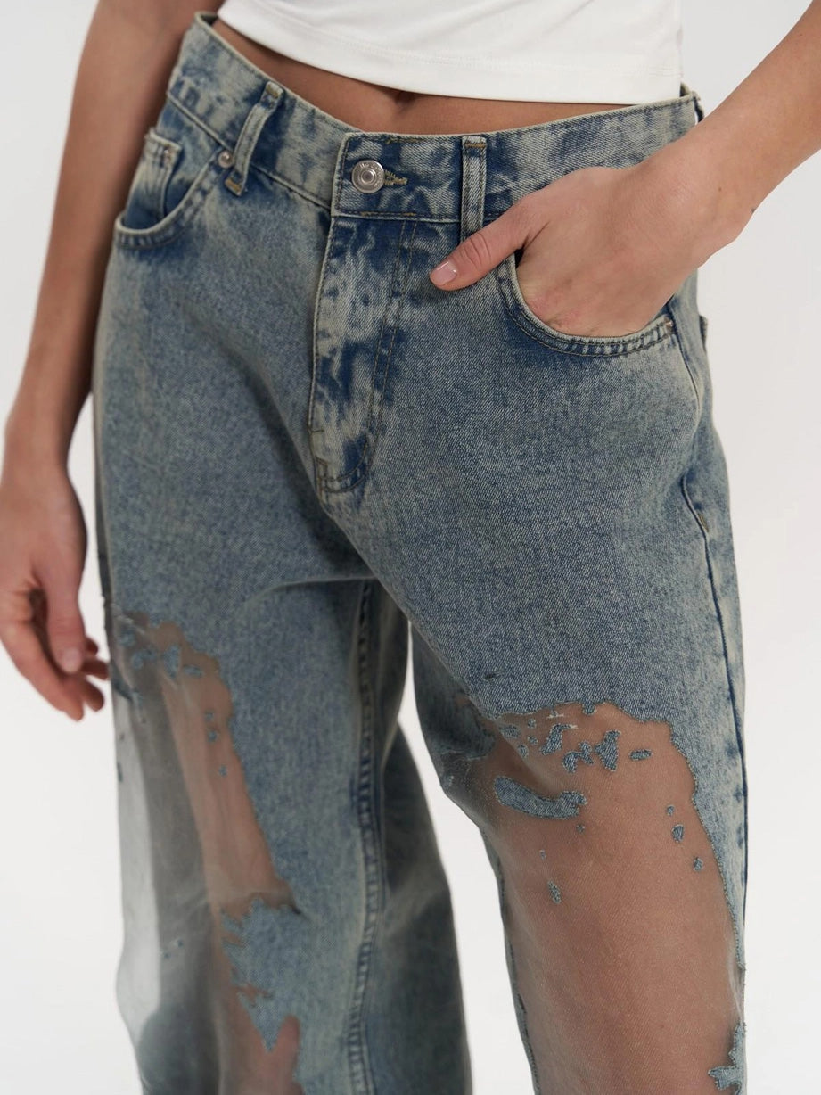 Trixie | Blauwe Transparante Jeans