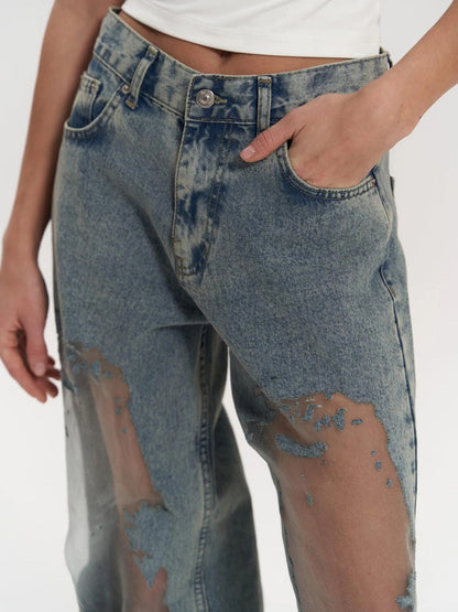 Trixie | Blauwe Transparante Jeans