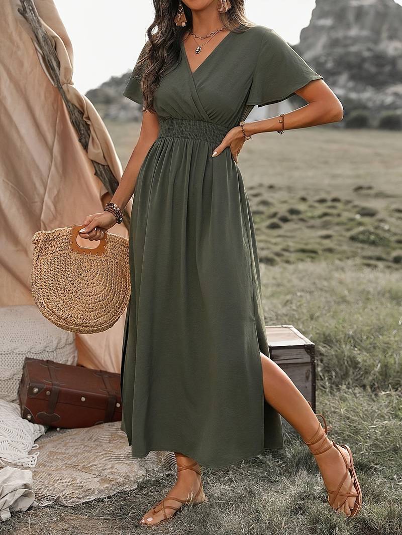 Marloes™ | Vederlichte Boho Zomerjurk met Korte Mouwen