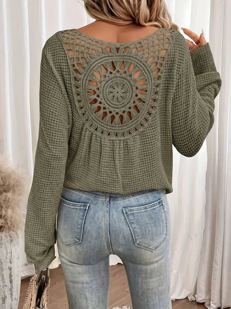 Style | Trendy Gebreide Trui met Rugdetail