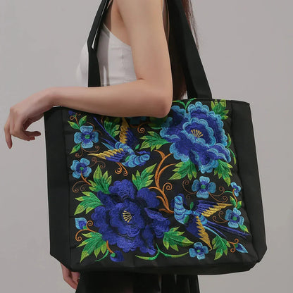 JOLEY | Geborduurde Tote Bag met Bloemenaccenten