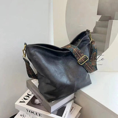 BONA | Leren Handtas – Chique Schoudertas voor Dames met Patroonriem