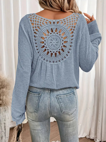 Style | Trendy Gebreide Trui met Rugdetail