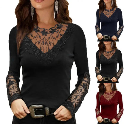 Ketty | V-Hals Kanten Blouse
