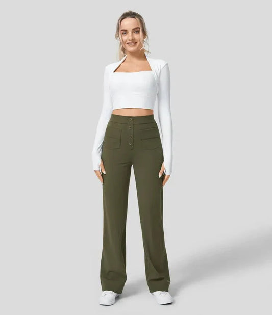 Jade | Elastische broek met hoge Taille