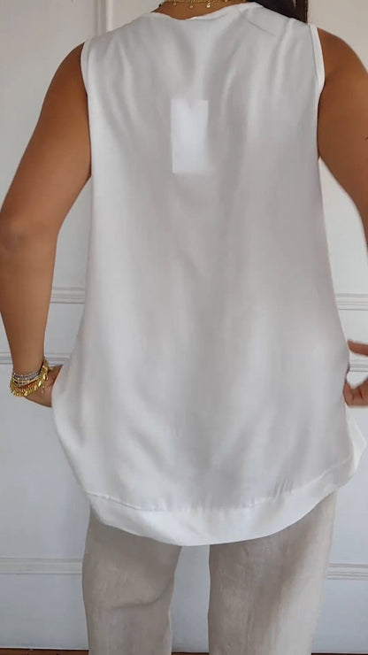 Nellie | Elegante mouwloze top met v-hals
