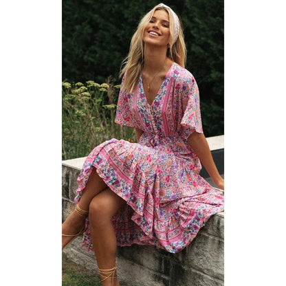 Juul™ | Landelijke Ibiza Style Jurk Lang