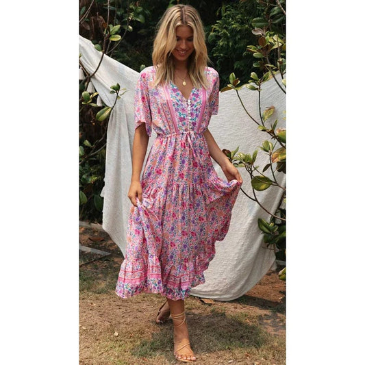 Juul™ | Landelijke Ibiza Style Jurk Lang