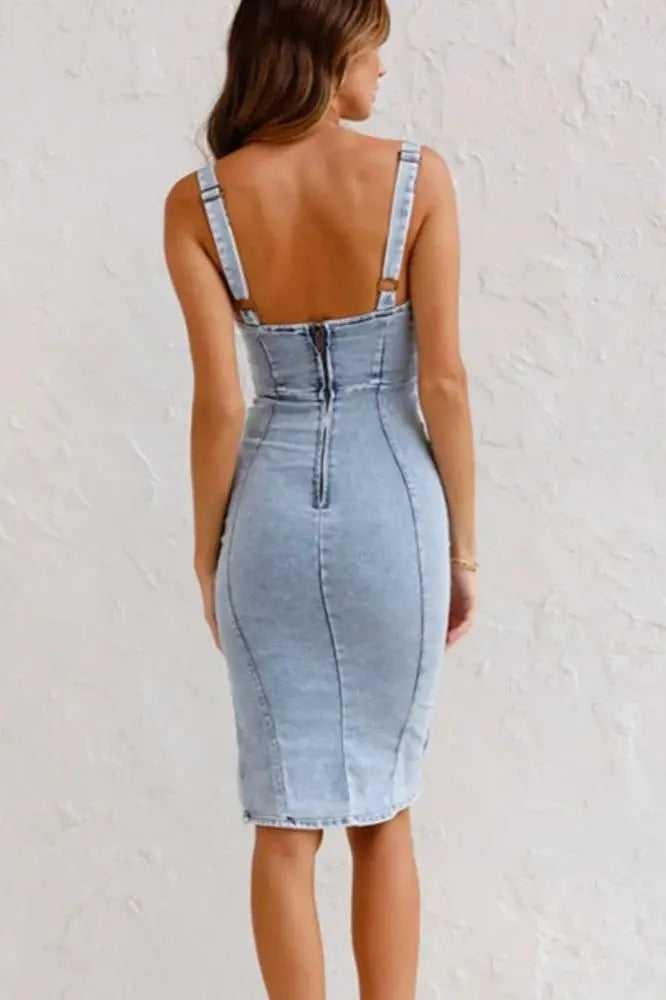 Anna | Denim jurk met verstelbare bandjes