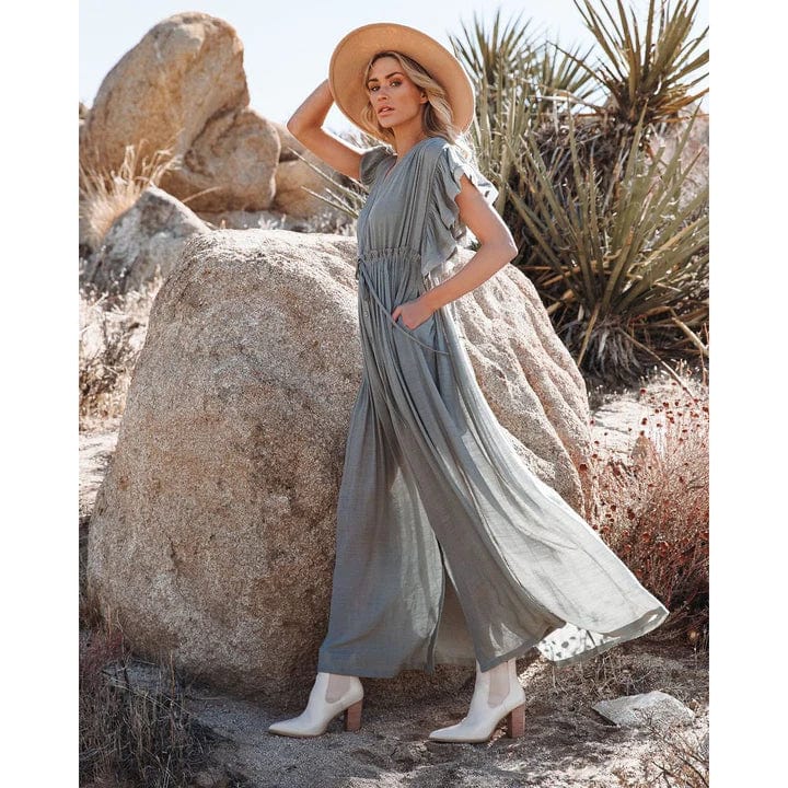Sara™ | Maxi Groen/Grijze Ibiza Jurk