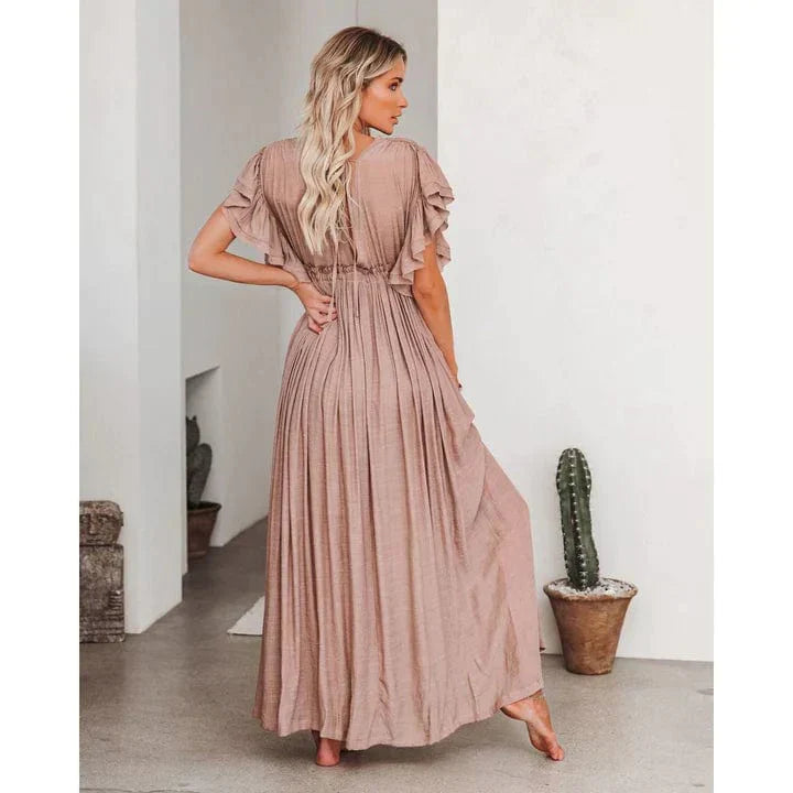 Anne™ | Maxi Taupe Ibiza Jurk