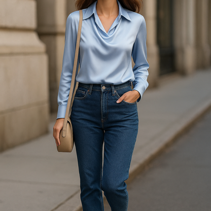 Catherine™ |  Satijnen Blouse