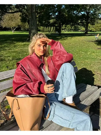 Rosie | Leren Bomber Jas