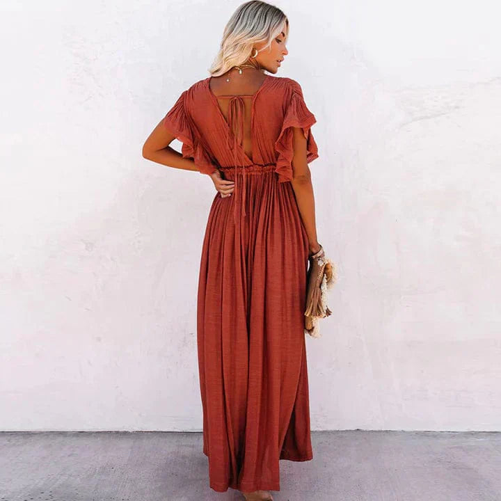 Julie™ | Rode Lange Strand Jurk