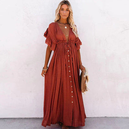 Julie™ | Rode Lange Strand Jurk