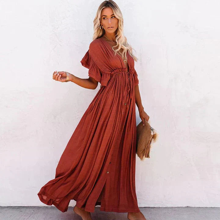 Julie™ | Rode Lange Strand Jurk